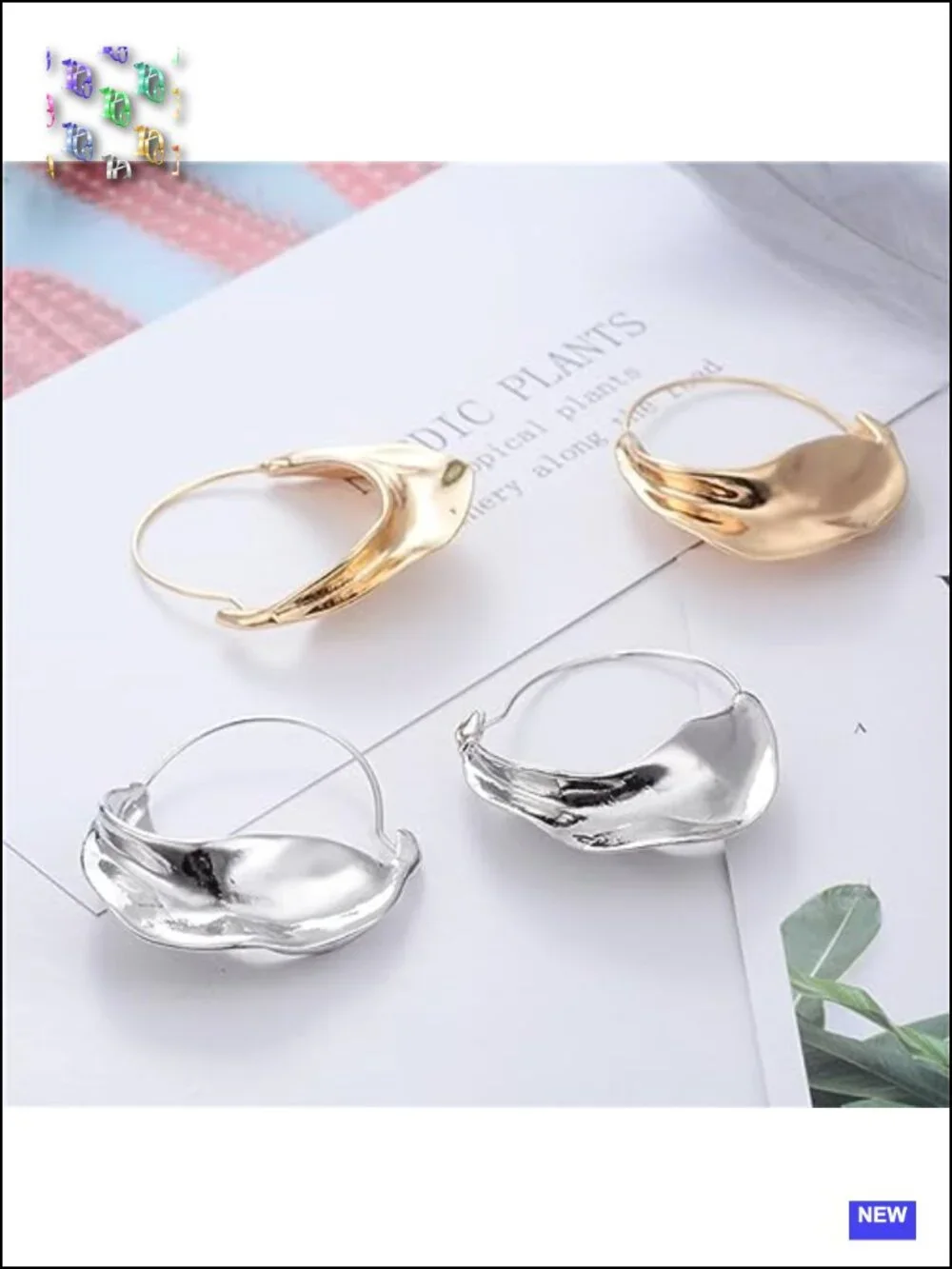 2 Pairs Fulani Chunky Basket Earrings Set Gold Silver Plated Bohemian Statement